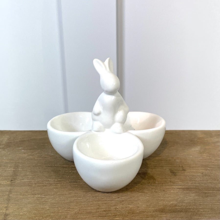 White Triple Egg Cup