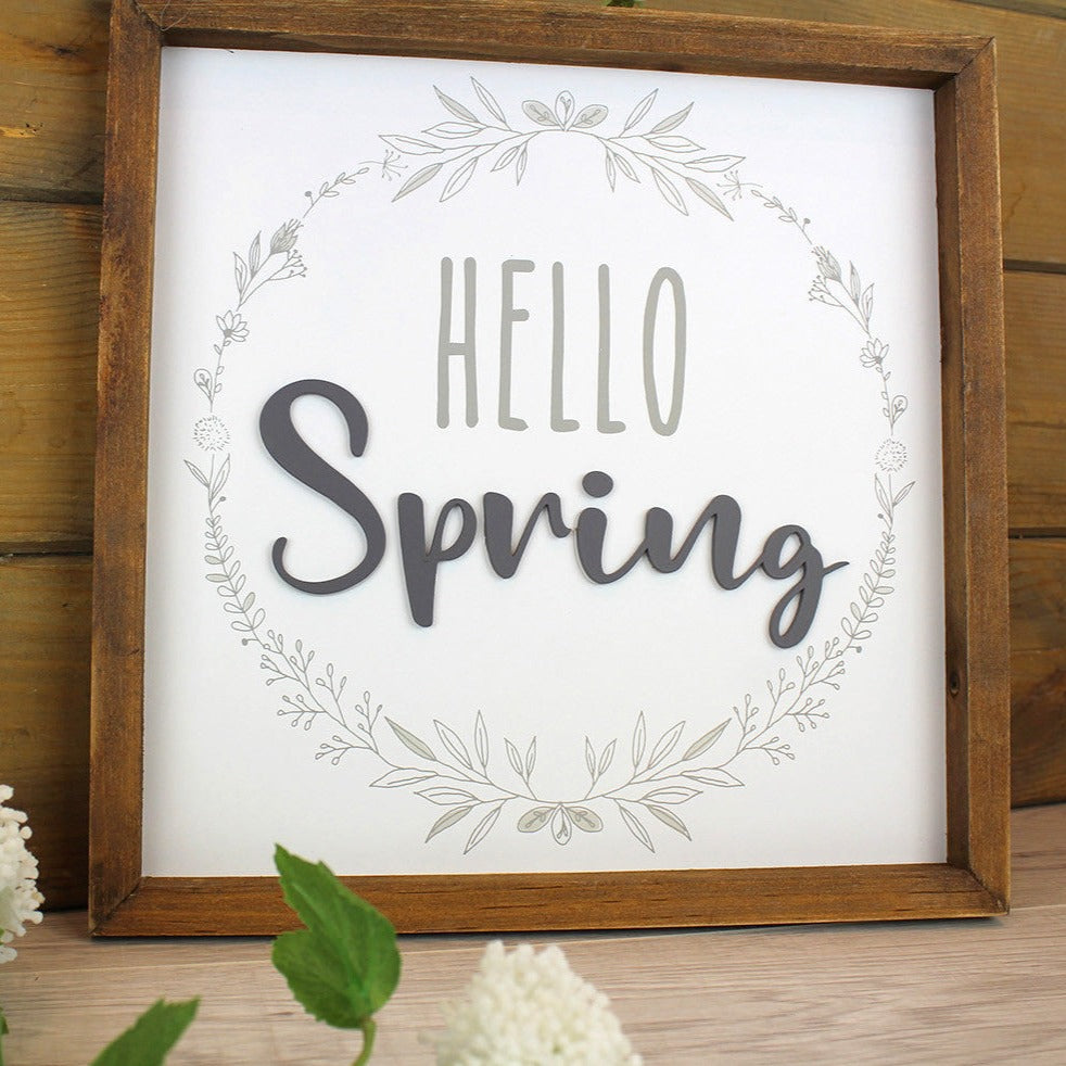 Hello Spring Plaque