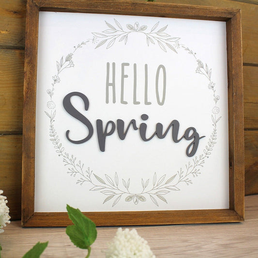 Hello Spring Plaque