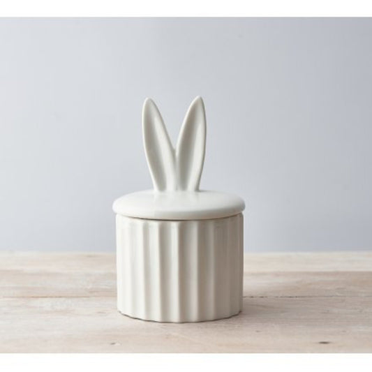 White Easter Bunny Ear Jar - Ceramic